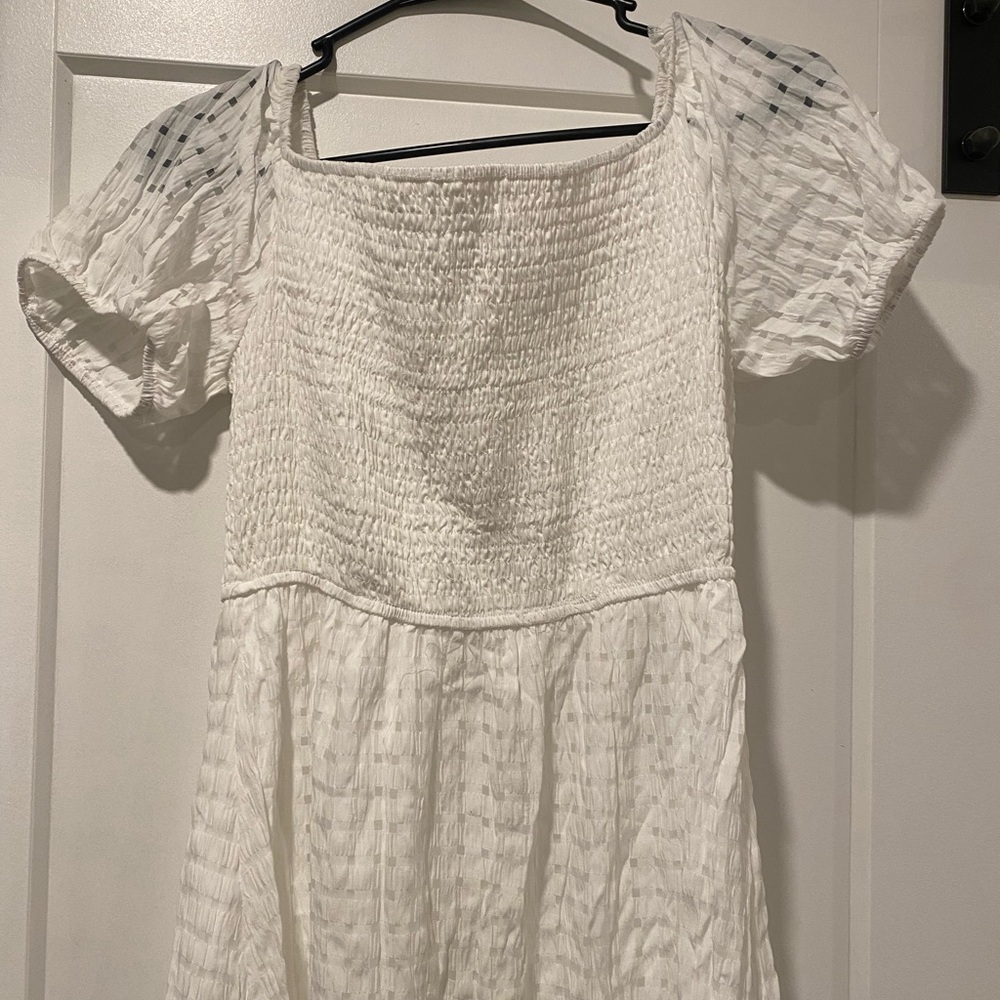 Elegant White Smocked Dress